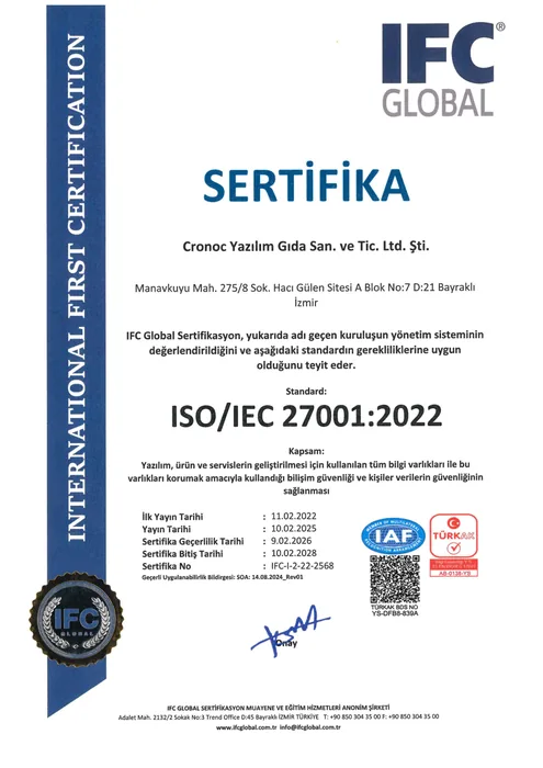 ISO/IEC 27001 Sertifikası
